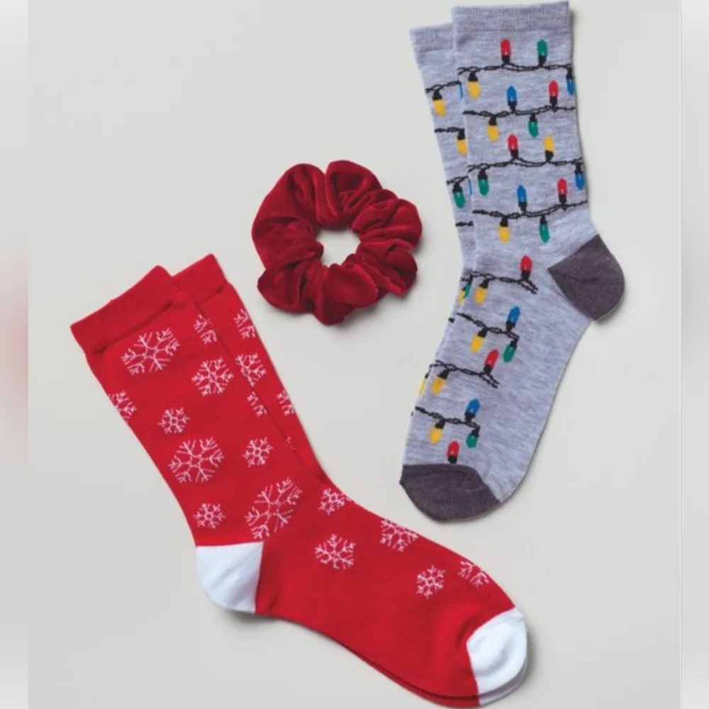 Christmas Socks with Scrunchie